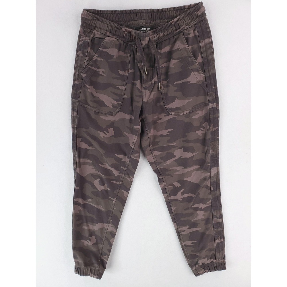 Athleta Farallon Jogger Pants Womens 6P Camo Gray Cotton Stretch Casual Athletic